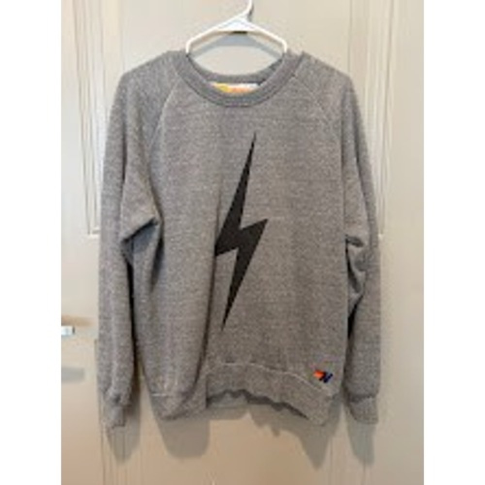 Aviator Nation Bolt Sweatshirt Gray Size Small